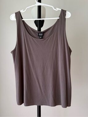 Eileen Fisher 100% Silk Tank Top Women’s Size L Taupe Brown Sleeveless Shell NWT
